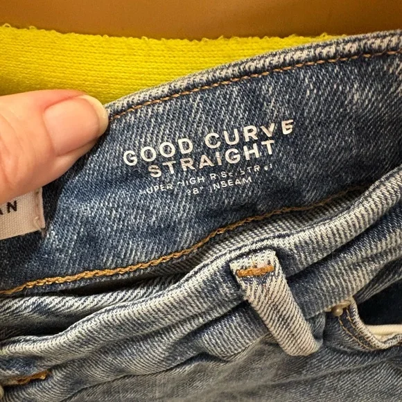 Good American Good Curvy Straight Cross Front Jeans 14 32 - Picture 4 of 6